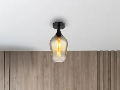 Produktbild von Kleine ausgefallene LED Deckenleuchte für Wohnzimmer Lampenschirm Glas, Ø15cm