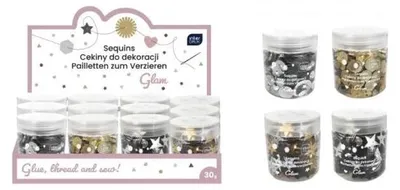 Immagine prodotto di Paillettes decorative 30 g Glam (12 pezzi) - INTERDRUK