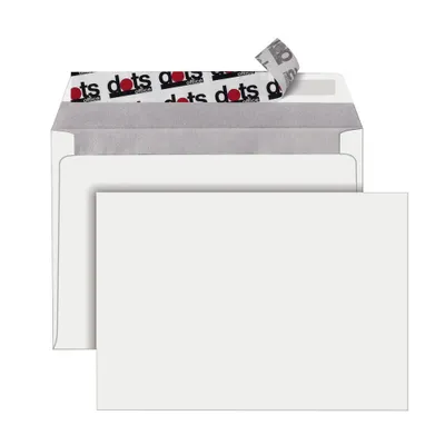 Produktbild von dots Briefumschläge DIN C6 ohne Fenster weiß haftklebend 250 St.