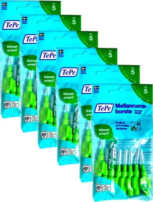 Produktbild von 6x TePe Original Interdentalbürsten - 0,8 mm  grün - 6x 8 Stück