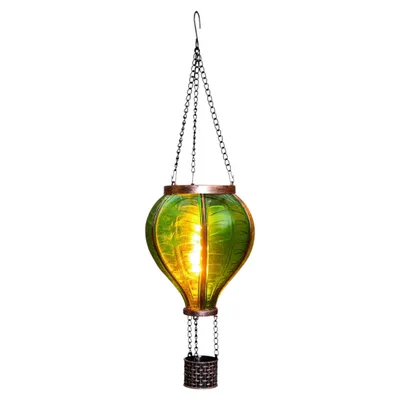 Produktbild von Coen Bakker Solar Heißluftballon grün 12 LED amber Flammensimulation 11x20cm