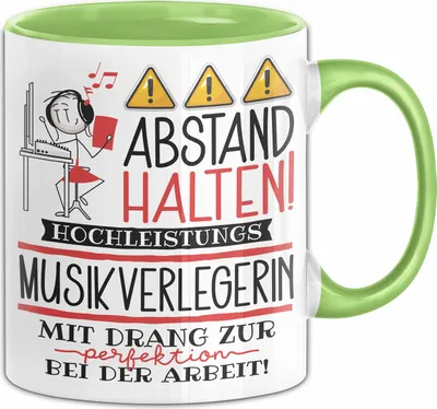 Produktbild von Musikverlegerin Tasse Geschenk Lustig Abstand Halten Hochleistungs-Musikverlegerin Mit Drang Zur Perfektion Bei Der Arbeit (Grün)