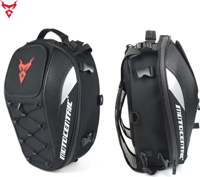 Zdjęcie produktu dla Torba na kask motocyklowy na tylne siedzenie, torba na ramię, 410 x 270 x 200 mm, wodoodporny zamek błyskawiczny, z odblaskowymi paskami
