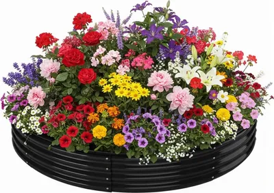 Produktbild von Hochbeet für draußen - Pflanzkasten - 107x20 cm - Verzinkter Stahl - Wetterfest - Einfache Montage - Für Gemüse, Blumen & Kräuter