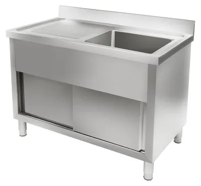 Immagine prodotto di Lavello da cucina – Acciaio inossidabile – Larghezza 120 cm – Lavello con mobile – Resistente alla corrosione