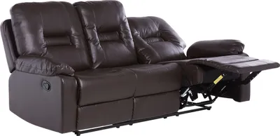 Produktbild von BELIANI Sofa Braun Kunstleder 3-Sitzer Relaxfunktion Retro Wohnzimmer