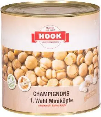 Produktbild von Hook - Champignons 1. Wahl Miniköpfe, 1380 g Dose