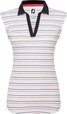 Immagine prodotto di Polo da golf senza maniche con motivo a righe per donna Footjoy