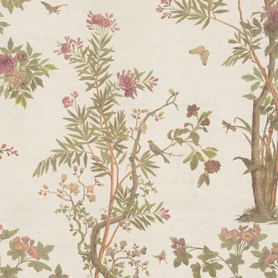 Immagine prodotto di Profhome 790433-GU Carta da parati floreale opaca crema verde oliva marrone rosa 5,33 m2