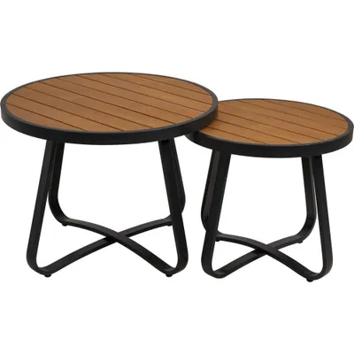 Produktbild von Beistelltisch Tisch 2er Set AREZZO Aluminium 45/58 cm