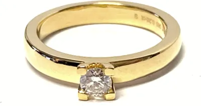 Produktbild von Ring 585/- Brillant 0,25ct w/si Verlobungsring Klassiker Solitär Goldring #54
