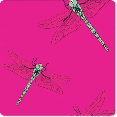 Produktbild von MuchoWow® Mauspad Mousepad Mädchen - Libelle - Insekten - Muster - Mädchen - Kinder - Kinder - Kind 20x20 cm - Mousepads - Maus Mat - Pad - Mausunterlage - Desk Mat - Bureauartikeln