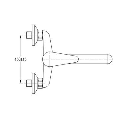 Immagine prodotto di AQUALINE 35 rubinetto a parete, interasse 150 mm, cromo