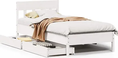 Obrázok produktu pre vidaXL Posteľ z masívu bez matraca biela 90x200 cm borovicové drevo