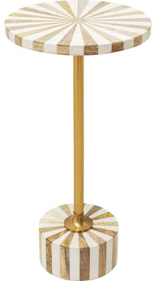 Produktbild von Kare Design Beistelltisch Domero Cirque Weiß/Gold, Wohnzimmertisch, Beistelltisc