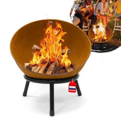 Zdjęcie produktu dla HEAT Outdoor Living Kosz paleniskowy na nóżkach Kappa ruszt Ø56 cm - Misa paleniskowa do ogrodu- 56x56x60cm