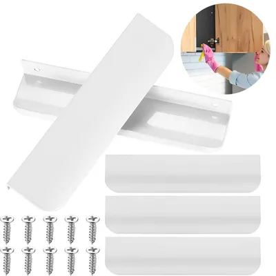 Produktbild von 5 Stück Aluminium-Küchenschrankgriffe, Küchentürgriffe, Kommodengriffe – Weiß, 150 mm
