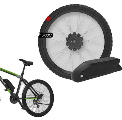 Immagine prodotto di Kit di conversione per e-bike, motore da 350 W, compatibile con ruote da 27,5", kit motore Hai-b, 700c, 28, 29