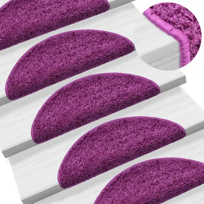 Produktbild von The Living Store Treppenmatten 15 Stk. Violett 56x17x3 cm