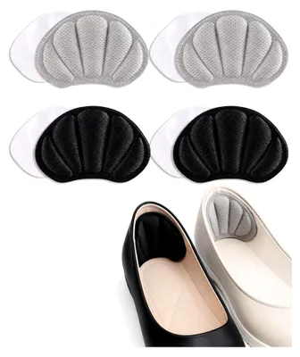 Produktbild von Fersenpolster 2 Paare (1x Schwarz, 1x Grau) – Selbstklebende Fersenkissen für zu große Schuhe, Fersenschutz gegen Blasen & Reibung, rutschfest & weich für Komfort.