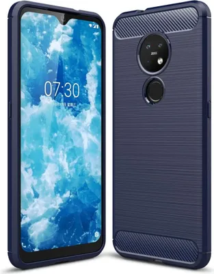 Produktbild von Schutzhülle Handyhülle für Nokia 6.2 Case Cover Carbon Optik Blau