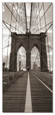 Produktbild von Wallario selbstklebende Türtapete 93 x 205 cm - Brooklyn Bridge in New York - Abwischbar, rückstandsfrei zu entfernen