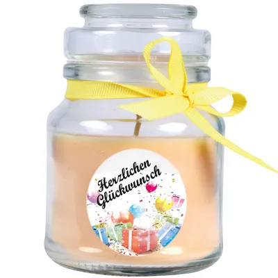 Immagine prodotto di Candela profumata in barattolo alla vaniglia – Regali di compleanno, barattolo piccolo con coperchio, durata di combustione circa 30 ore, decorazione regalo