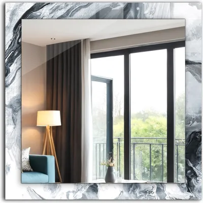 Produktbild von Bedruckter Spiegel - Wandspiegel - Dekorativer - Modern - 60x60 cm - Abstrakte Gemäldekomposition