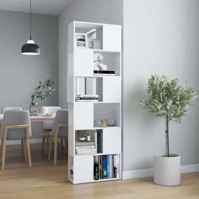 Obrázek produktu pro The Living Store Regálová knihovna Room Divider White 60x24x186 cm