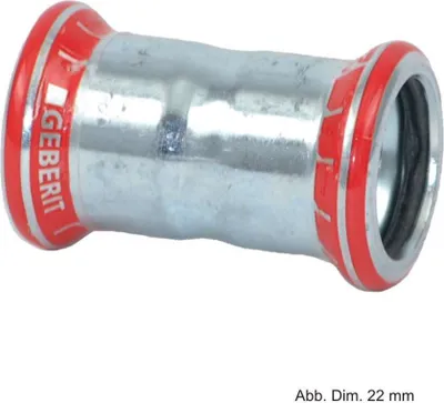 Produktbild von Geberit GE Mapress, C-Stahl, Muffe, d15mm, verzinkt, 1 Stk.