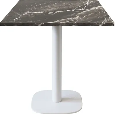 Produktbild von Tisch 70 x 70 cm – rundes Modell mit Sockel aus weißem Königsmarmor