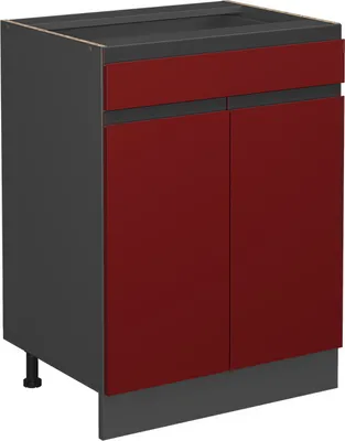 Produktbild von Küchenunterschrank Vicco R-Line Rot 60 cm J-Shape, mit Schublade, ohne Arbeitsplatte, Model 39718