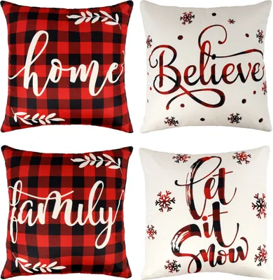Image de lot de 4 coussins de Noël Housse de coussin -3-