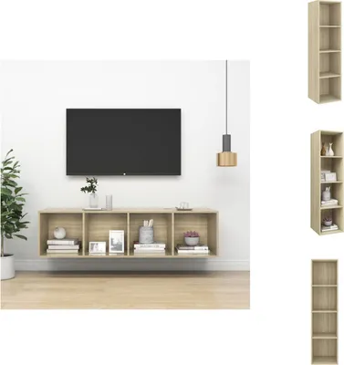 Immagine prodotto di vidaXL Sonoma rovere mobile TV a parete 37x37x142,5 cm materiale a base di legno - Mobili TV