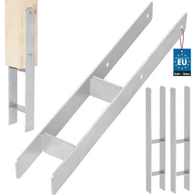 Immagine prodotto di KOTARBAU® 2 pz. Supporto per pali ad H da inserire nel calcestruzzo 80 mm / 600 mm Ancoraggio per pali in acciaio zincato Scarpe per travi Base per pali Scarpa per pali con ancoraggio per calcestruzzo Supporto in acciaio Ancoraggio in acciaio