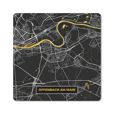 Produktbild von MuchoWow® Mauspad Mousepad Offenbach am Main - Stadtplan - Gold - Karte - Deutschland 20x20 cm - Mousepads - Maus Mat - Pad - Mausunterlage - Desk Mat - Bureauartikeln