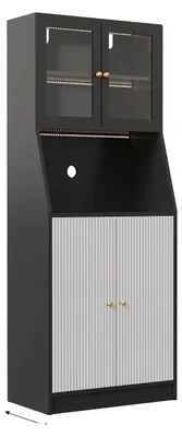 Zdjęcie produktu dla Kuchnia bufetowa z oświetleniem LED, nowoczesny design, kolor czarny