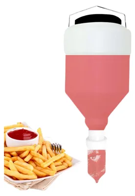 Produktbild von Squeeze-Flaschen für Saucen - Soßenspender | 5,5L nachfüllbare, auslaufsichere Behälter für Gewürze, Ketchup, Sauerrahmdressings und Kochbedarf