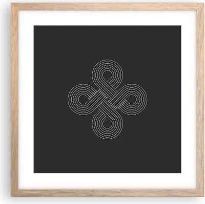 Produktbild von Gerahmtes Poster - Rahmen in heller Eiche - Symbol Schleife Unendlichkeit - 40x40 cm - Wand Bild - Wanddeko - Wandbilder - Kunstposter - Wandposter - Bilderrahmen - Bilder - P2NAC40x40-4931