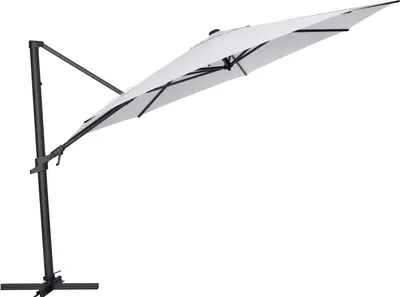 Produktbild von KETTLER  Easy Flex Ampelschirm Ø 350 cm, UPF 50+, inkl. Abdeckhaube+ Schirmständer, anthrazit matt/ hellgrau, Aluminium/Polyester mit PolyurethanBeschichtung