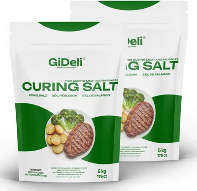 Produktbild von GiDeli Pökelungssalz 10kg – Premium Konservierungssalz für Fleischverarbeitung