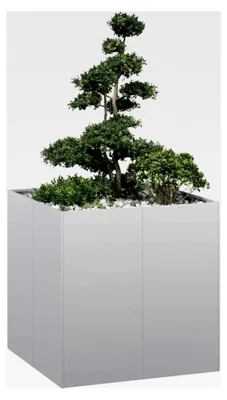 Produktbild von Pflanzkübel 80x80x80 cm aus verzinktem Stahl für Außenbereiche