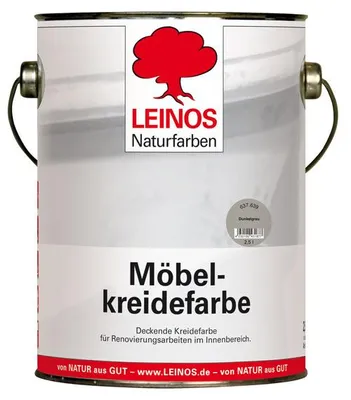 Produktbild von LEINOS Möbelkreidefarbe Dunkelgrau 2,5 l für Möbel innen, lösemittelfrei