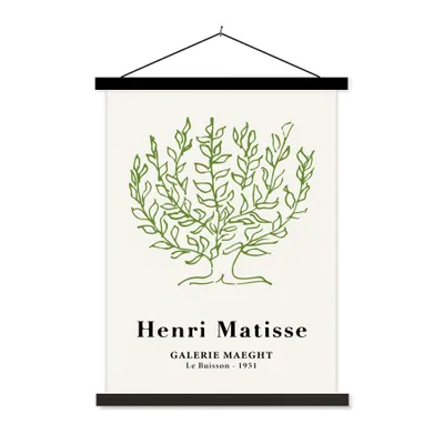 Produktbild von MuchoWow® Textilposter Matisse - Baum - Grün - Natur - Kunst 90x120 cm mit schwarzem Rahmen - Dekoration