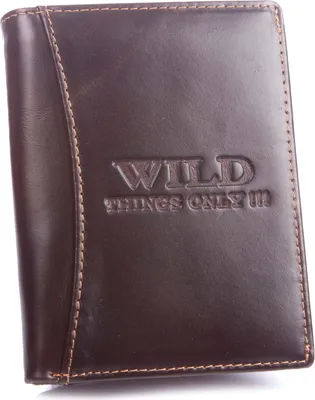 Obrázek produktu pro WILD vertikální formát pánská peněženka z pravé kůže peněženka tmavě hnědá