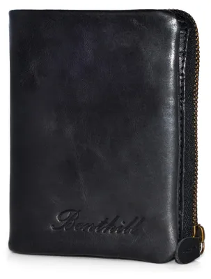 Produktbild von Benthill Kleine Geldbörse Echt Leder - Damen Geldbeutel mit RFID Schutz - 6 Kartenfächer - Slim-Wallet inkl. Geschenkbox