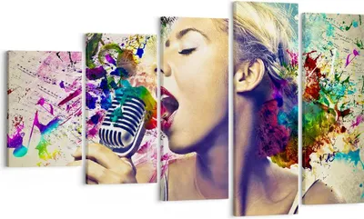 Produktbild von Bild auf Leinwand - Leinwandbild - Singen mikrofon energie - 100x60cm - Wand Bild - Wanddeko - Leinwanddruck - Bilder - Kunstdruck - Wanddekoration - Leinwand bilder - Wandkunst - EG100x60-2622