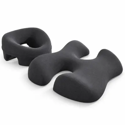 Produktbild von Massagekissen mit Kopföffnung, ergonomisches Gesichtsmassagekissen mit abnehmbarem Bezug, Kopfstützkissen für Massagen im Bett, Dunkelgrau