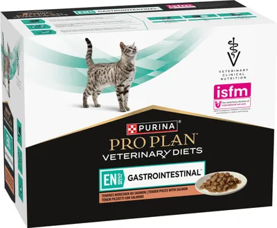 Image de PURINA Pro Plan Veterinary Diets EN St/Ox Gastrointestinal Saumon - nourriture humide pour chats - 10x85 g