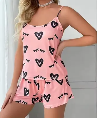 Produktbild von Kurzes Damenpyjama HE-30885 in Rosa - S KP30885